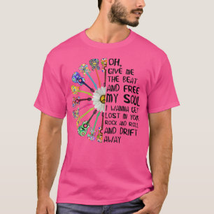 Guitar Give Me The Beat And Free My Soul Hippie T-Shirt