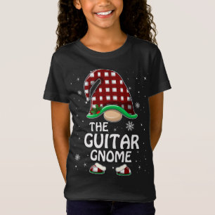 Guitar Gnome Buffalo Plaid Matching Family Group C T-Shirt