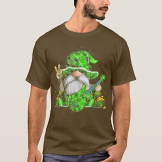 Guitar Gnomes Green Shamrock Patricks Day  T-Shirt