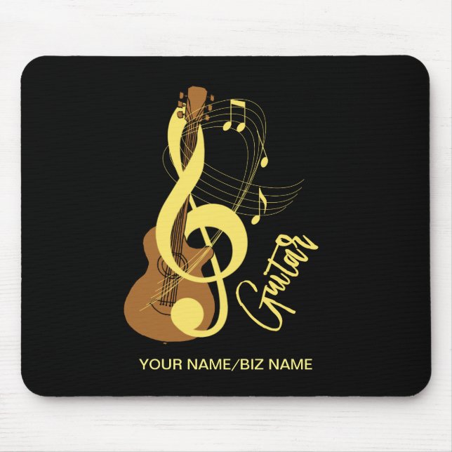Guitar Graphic Musician Music Theme Mouse Mat (Front)