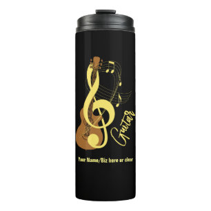 Guitar Graphic Musician Music Theme Thermal Tumbler