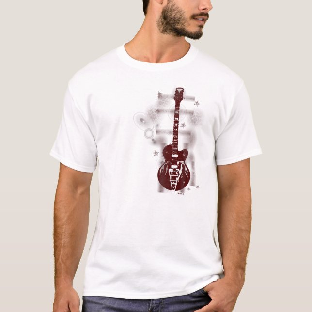 Guitar Graphic Red T-Shirt (Front)