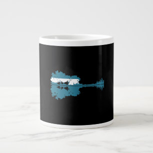Guitar   Guitar Lake Shadow Love Guitar Musician Large Coffee Mug