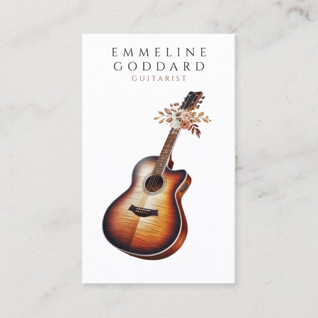 Guitar Guitarist Music Musician Teacher Business Card (Front)