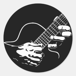 Guitar Hands II Classic Round Sticker
