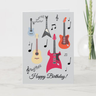 Guitar Happy Birthday Card