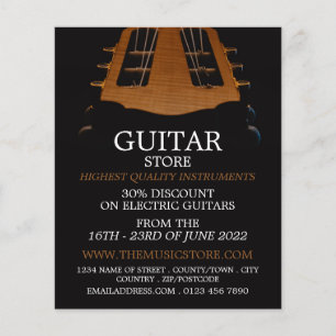 Guitar Head, Musical Instrument Store Flyer