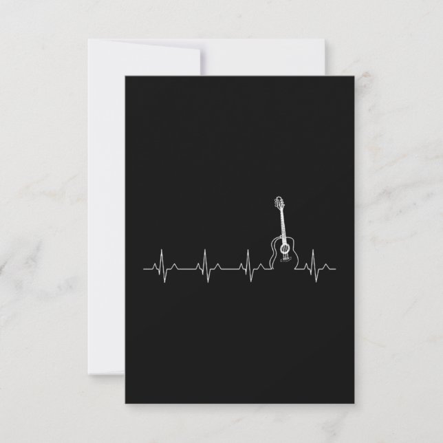 Guitar heart beat thank you card (Front)