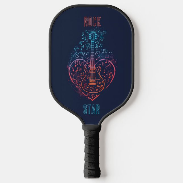 Guitar Heart Pickleball Paddle (Front)