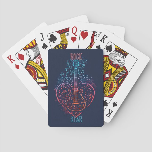 Guitar Heart Playing Cards (Back)