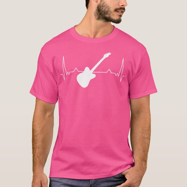 Guitar Heartbeat Electric Guitar Acoustic Guitar G T-Shirt (Front)