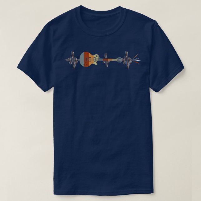 Guitar Heartbeat Electrical Cable Musical Instrume T-Shirt (Design Front)