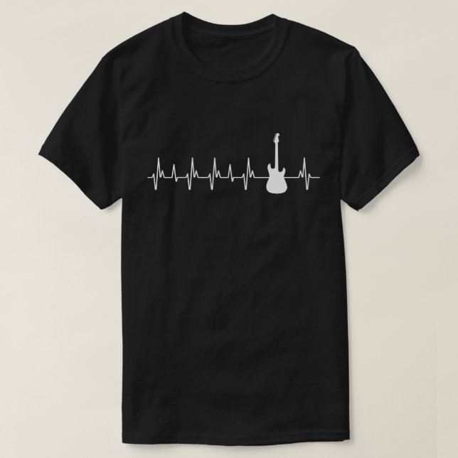 Guitar Heartbeat Gifts Electric Guitar Lovers T-Shirt (Design Front)