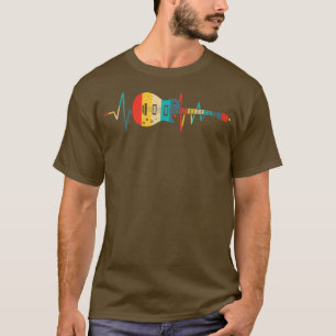 Guitar Heartbeat Guitar Musician Player Vintage Cl T-Shirt