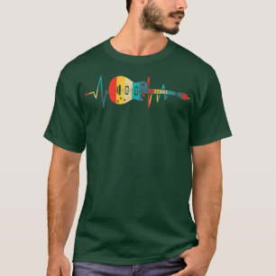Guitar Heartbeat Guitar Musician Player Vintage Cl T-Shirt