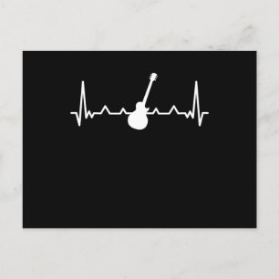 Guitar Heartbeat Music and Guitarist Gift Postcard