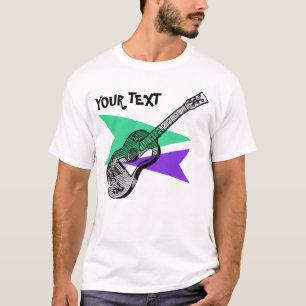 Guitar Hero Music Retro Illustration custom Tee