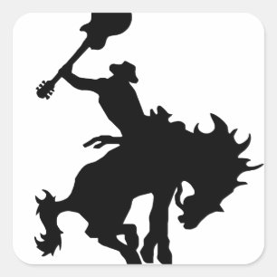 Guitar Hero rodeo cowboy on horseback Square Sticker