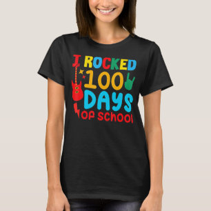 Guitar I Rocked 100 Days Of School 100th Day Music T-Shirt