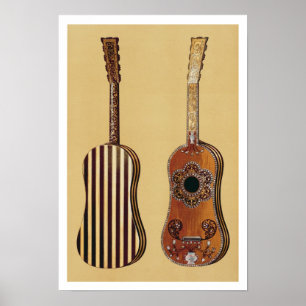 Guitar inlaid with mother-of-pearl, from 'Musical Poster