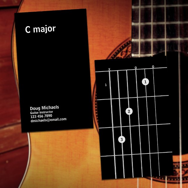 Guitar Instructor C Major Business Card (Creator Uploaded)