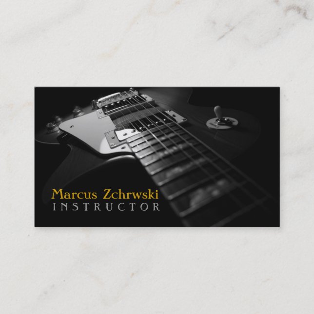Guitar Instructor, Music, Instruments Business Card (Front)