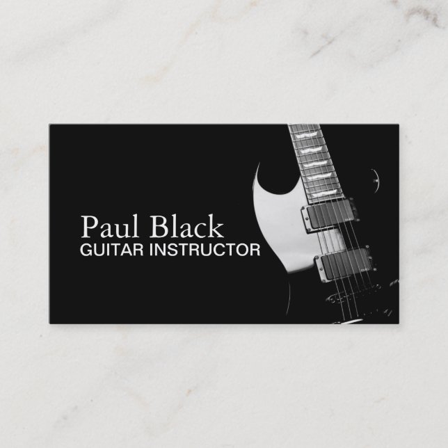 Guitar Instructor Music Instruments Business Card (Front)