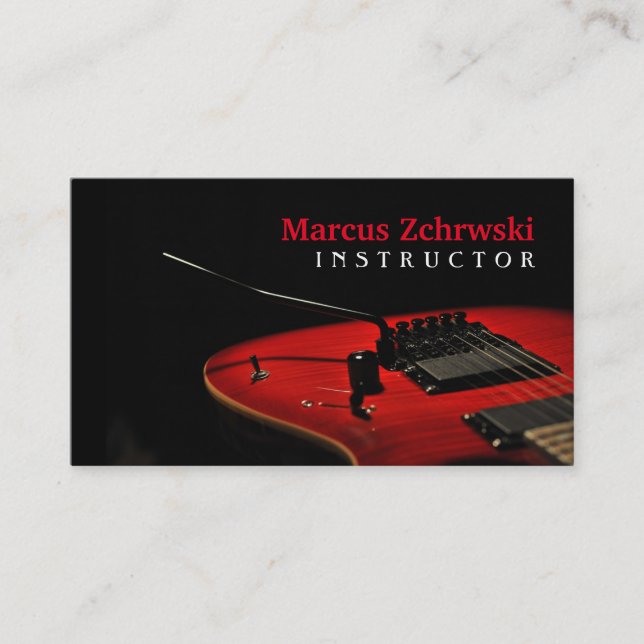 Guitar Instructor Music Instruments Business Card (Front)