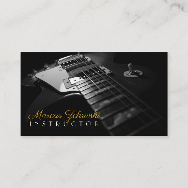 Guitar Instructor, Music, Instruments Business Card (Front)