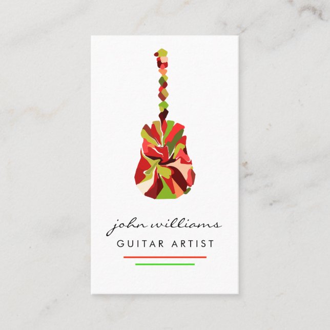 Guitar Instrument Music Teacher DJ Event Manager Business Card (Front)