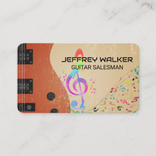 Guitar Instrument   Musical Notes   Musician Business Card
