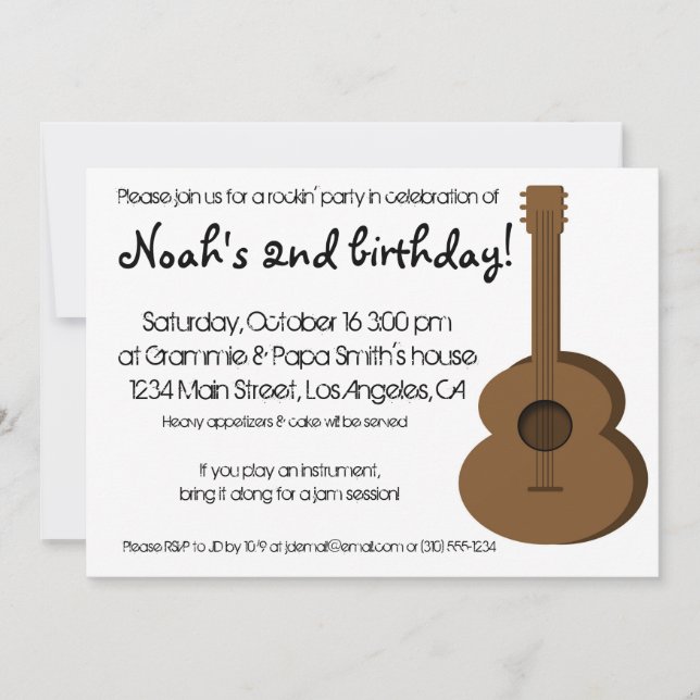 Guitar Invitation (Front)