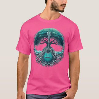 Guitar Lake Acoustic Guitar Tree By The Lake Guita T-Shirt