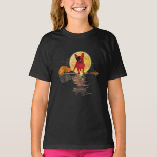 Guitar Lake Halloween Scary French Bulldog Moon T-Shirt