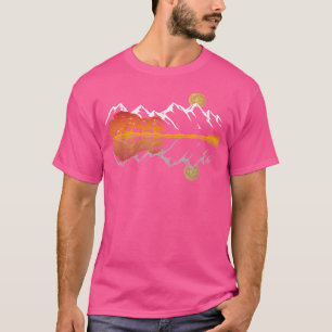Guitar Lake Mountain Reflections Shadow Love Guita T-Shirt