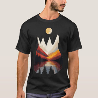 Guitar Lake Mountain Reflections Shadow Love T-Shirt