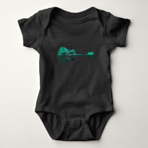 Guitar Lake Shadow Landscape Music Love Guitarist Baby Bodysuit