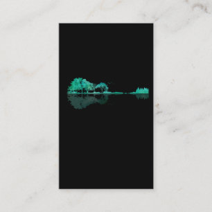 Guitar Lake Shadow Landscape Music Love Guitarist Business Card
