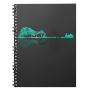 Guitar Lake Shadow Landscape Music Love Guitarist Notebook