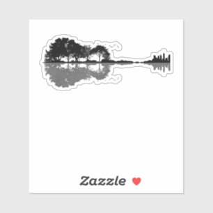 Guitar Lake Shadow Love Guitar Gift Music Lovers