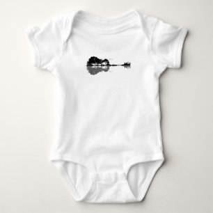 Guitar Lake Shadow Love Guitar Gift Music Lovers Baby Bodysuit