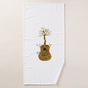 Guitar Lake Shadow Love Guitar Gift Music Lovers Bath Towel