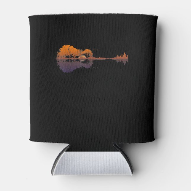 Guitar Lake Shadow Love Guitar Gift Music Lovers Can Cooler (Front)