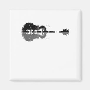 Guitar Lake Shadow Love Guitar Gift Music Lovers Magnet