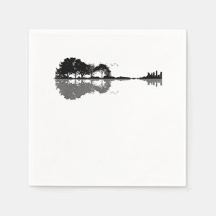 Guitar Lake Shadow Love Guitar Gift Music Lovers Napkin