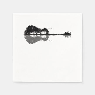 Guitar Lake Shadow Love Guitar Gift Music Lovers Napkin