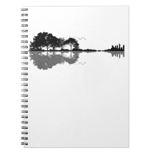Guitar Lake Shadow Love Guitar Gift Music Lovers Notebook