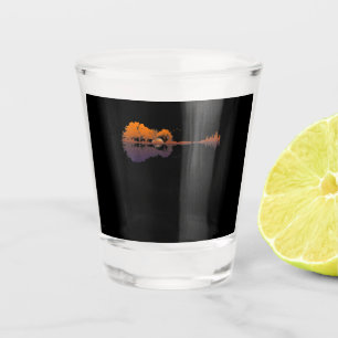 Guitar Lake Shadow Love Guitar Gift Music Lovers Shot Glass
