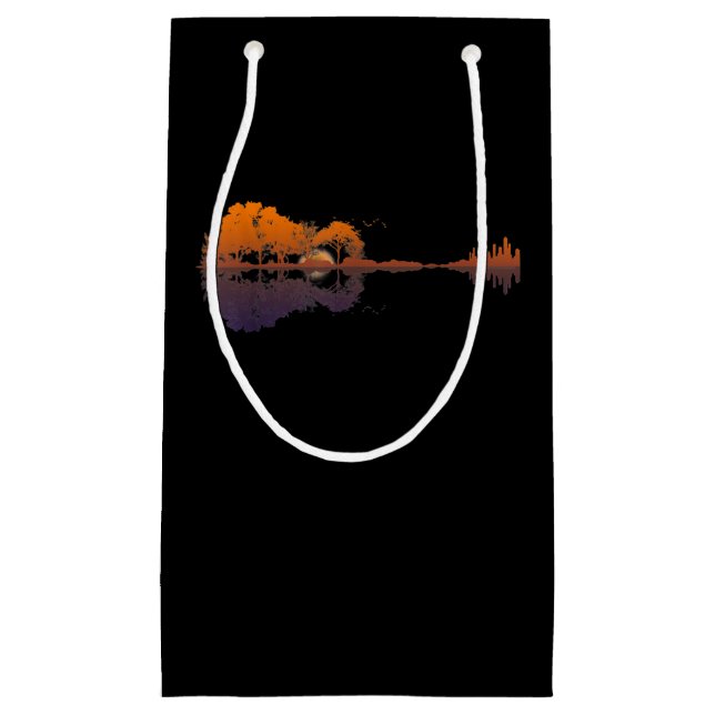 Guitar Lake Shadow Love Guitar Gift Music Lovers Small Gift Bag (Front)