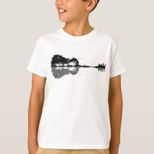 Guitar Lake Shadow Love Guitar Gift Music Lovers T-Shirt